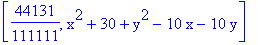 [44131/111111, x^2+30+y^2-10*x-10*y]